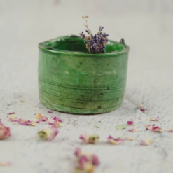 Pot Tamegroute vert, artisanat marocain en céramique traditionnelle